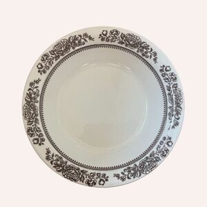 Antique Floral Shallow Decorative Ceramic Bowl